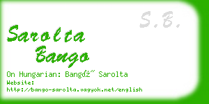 sarolta bango business card